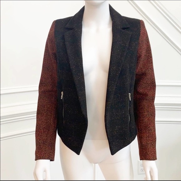 Topshop Jackets & Blazers - TOPSHOP Tweed Color Block Blazer in Size 4